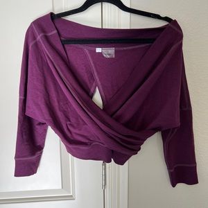 Karma purple off the shoulder open back sweatshirt